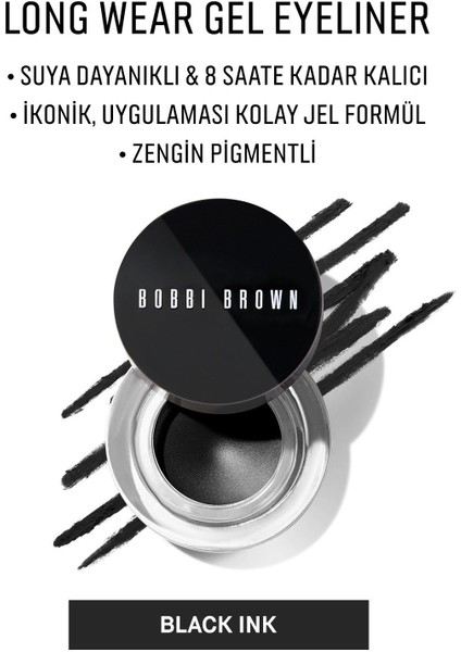 Long-Wear Gel Eyeliner - Uzun Süre Kalıcı & Suya Dayanıklı Jel Eyeliner 3g - Black Ink modelleri
