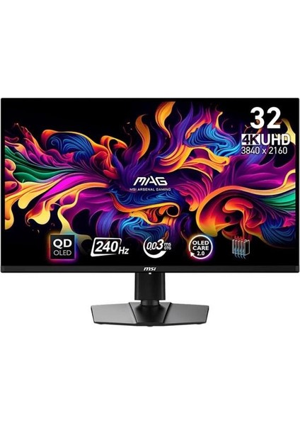 Msı 31.5" Qd OLED Mag 321UPX 0.03MS 240HZ Hdmı-Dp Gamıng Monitör 3840X2160