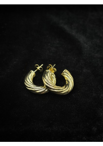 Altın Kaplama Burgu Halka Küpe