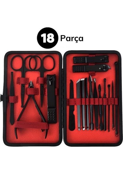 18 Parça Çanta Tipi Manikür Pedikür Tırnak Bakım Seti (4767) - MCT2118-7390