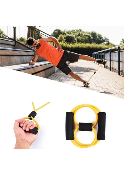 8 Şeklinde Direnç Bandı Yoga Plates ve Vücut Geliştirme Egzersiz Bandı - MCT7037-8816