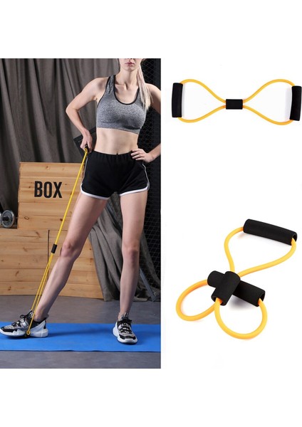 8 Şeklinde Direnç Bandı Yoga Plates ve Vücut Geliştirme Egzersiz Bandı - MCT7037-8816