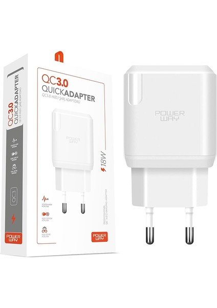 Hızlı 3000 Ma 18W Tüm Telefonlara Uyumlu USB Şarj Kafa Başlık Adaptörü (4767) - MCT5595-8325