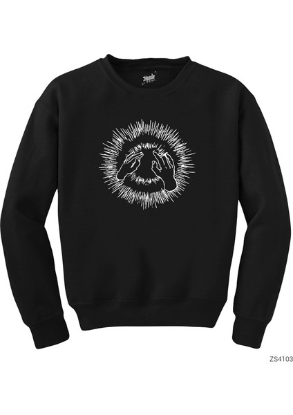 Sihirli Eller Siyah Sweatshirt