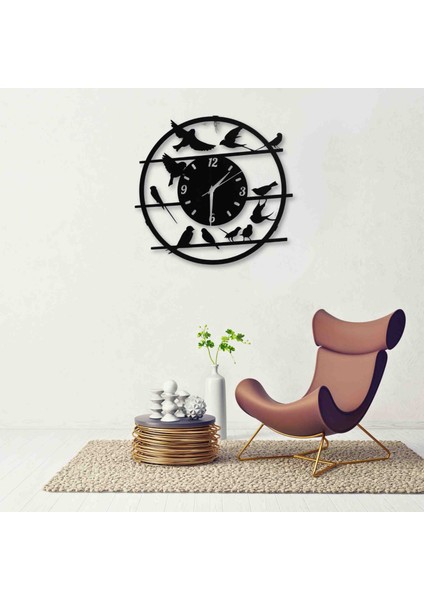 Kuş Figürlü Duvar Saati Metal 40 cm fırsatları