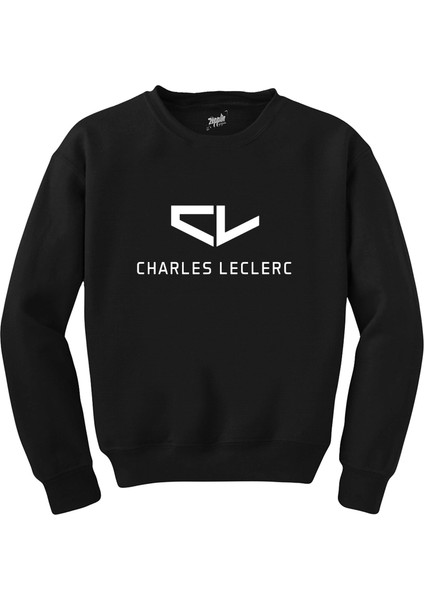 F1 Charles Leclerc Logo Siyah Sweatshirt