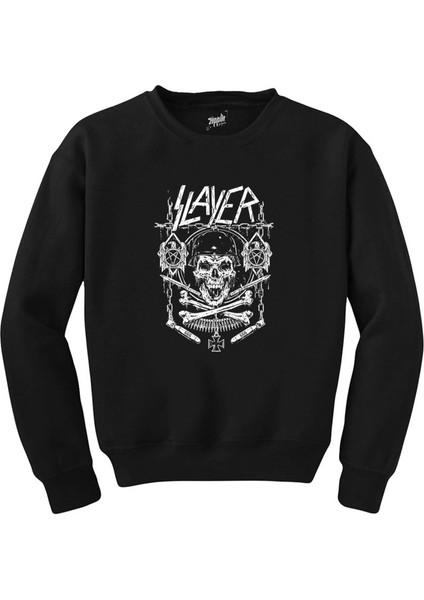 Slayer Gun And Chain Siyah Sweatshirt