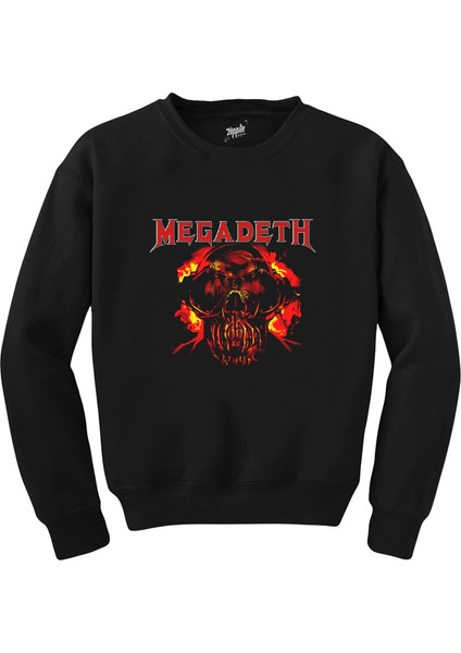 Megadeth Burn Skull Siyah Sweatshirt