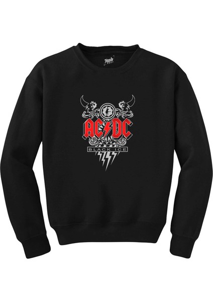 Ac Dc Black Ice Design Siyah Sweatshirt