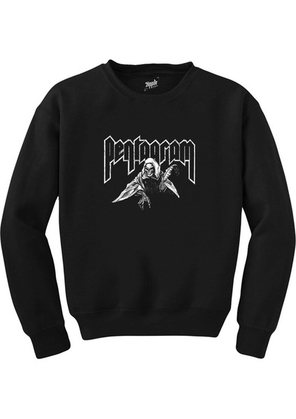 Pentagram Lucifer Siyah Sweatshirt