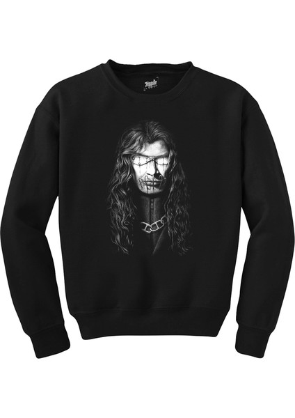 Megadeth Dave Mustaine Siluet Siyah Sweatshirt
