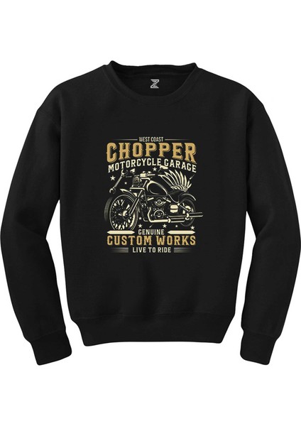 West Coast Chopper Motorcycle Siyah Sweatshirt