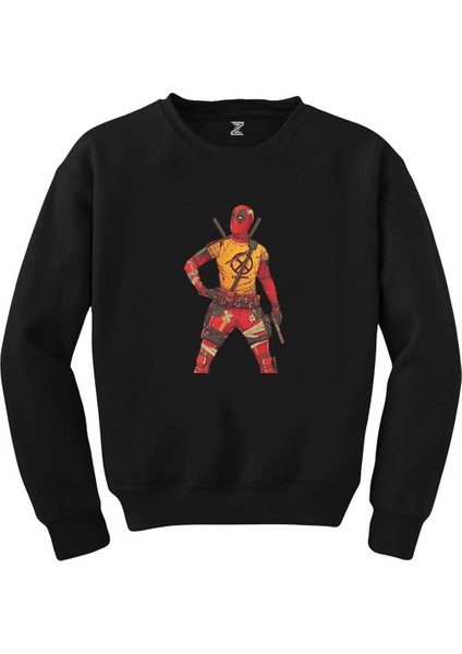 Deadpool x Men Logo Siyah Sweatshirt