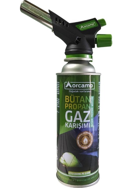 Kamp Kartuş Tüp 227GR + Çakmaklı Pürmüz Set Orgaz - KTS227 + CX-500