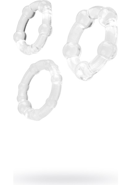 3'lü Şeffaf Penis Halkası Seti - Cinsel Deneyimi Uzatan Silikon Halkalar A-Toys By Toyfa