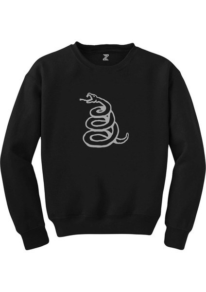 Metallica Snake Logo Siyah Sweatshirt