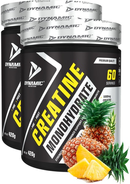 Creatine Monohydrate Mikronize - 420GX2ADET=840G - Ananas - 120 Servis - %100 Kreatin Monohidrat