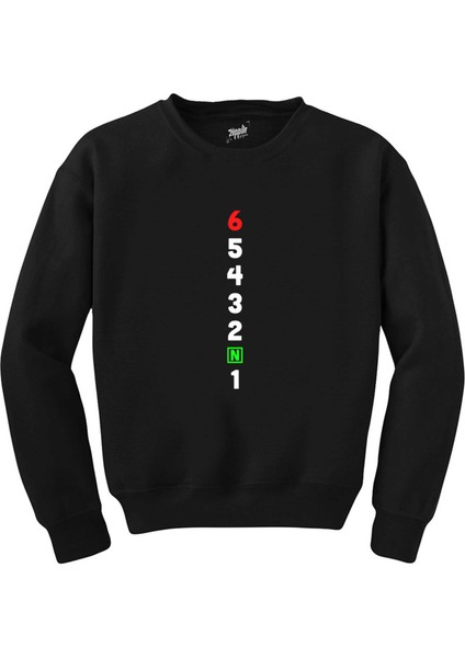 Motocycle Gears 1N23456 Siyah Sweatshirt