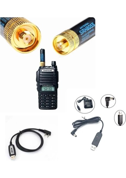 Uv-82 Data Kablosu USB Şarj Bıdık Anten