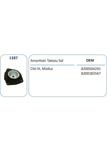 1387 - Amortısor Takozu On Sol Clıo Iıı Modus Mıcra K12