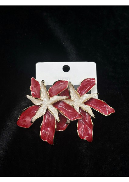 Kırmızı Çiçekli Küpe fiyatları