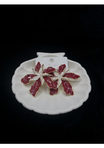 Kırmızı Çiçekli Küpe modelleri