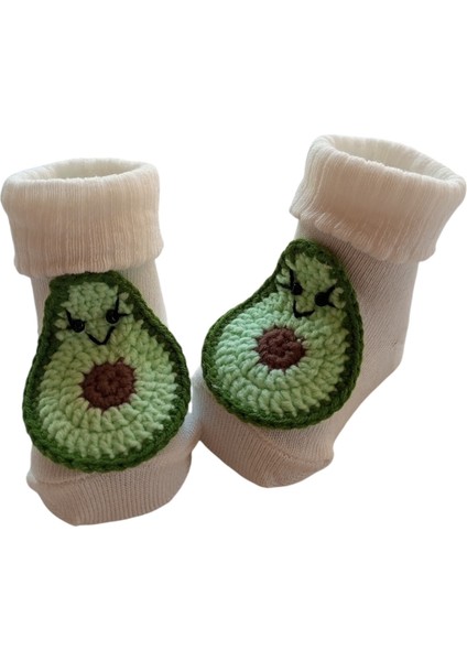 Hoşgeldin Bebek, Ünisex, Yenidoğan Bebek, Avokado Motifli Önlük Çorap Şapka Hediye Seti fırsatları