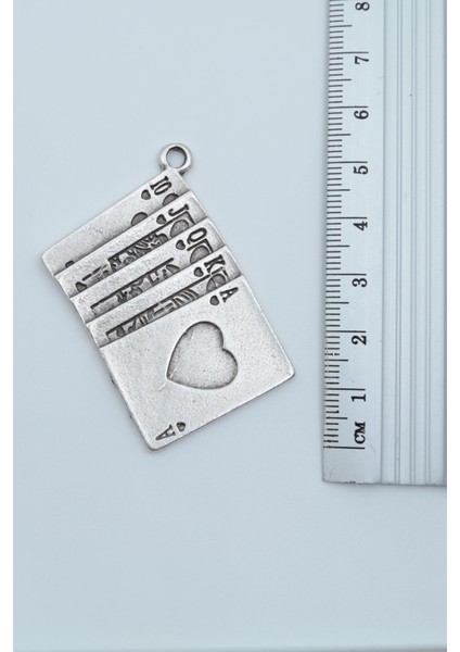 Poker- İskambil Kolye Ucu - Antik Gümüş Kaplama - Kod:133 fiyatları