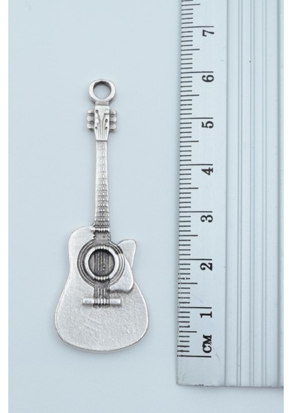 3'lü Klasik Elektron Gitar Kuru Kafa Gitar Gümüş Kaplama Kolye Seti
