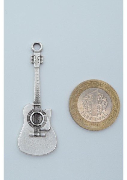 Gitar Gümüş Kaplama Kolye Ucu