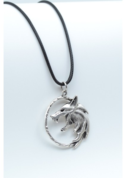 Witcher 3 Gümüş Kaplama Deri İp Kolye