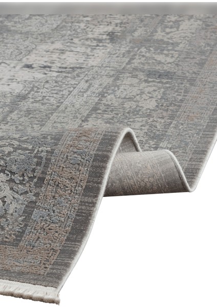 Halı Aura 2891 Antrasit Viskon 120 Tarak Özel Tezgah Üst Kalite Halı