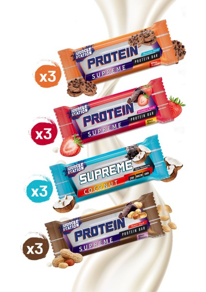 Musclestation Supreme Protein Bar Karışık Paket (12'li)