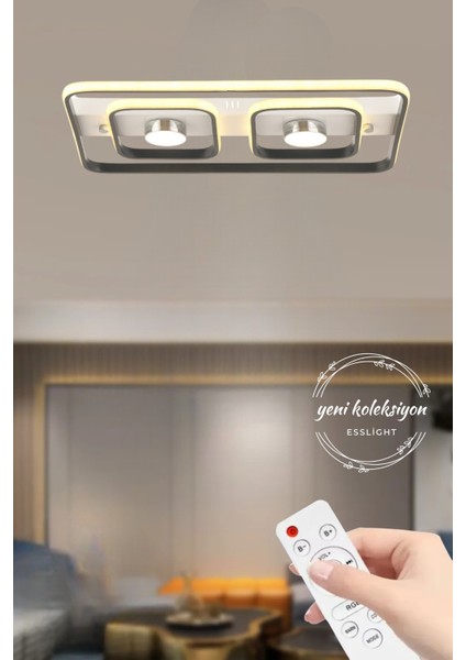 ESSLİGHT SANYA 60 CM PLAFONYER LED AVİZE 3 RENK IŞIK MODLU (BEYAZ SARI GÜN IŞIĞI) SALON OTURMA ODASI YATAK ODASI OFİS