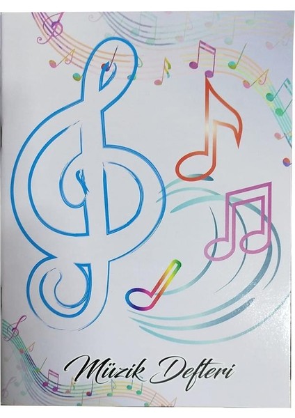 Müzik Defteri Büyük Boy A4 40 Yaprak Karton Kapak Sol Anahtarlı Kareli Müzik Defteri 1 Adet