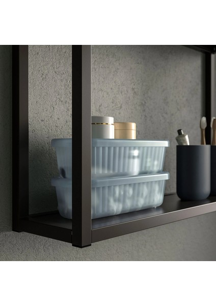 3 Adet Çekmece Içi Plastik Kapaklı Saklama Kabı 9X24X7 cm Ikea 3'lü Set Dolap Içi Düzenleme Kabı Mavi fiyatları