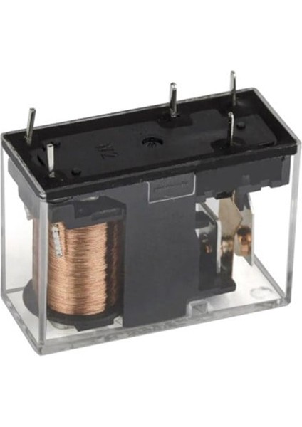 12 Volt Role Tek Kontak 5 Bacak 10 Amper Şeffaf (HLS-14F1L-DC12V-C) (4987)