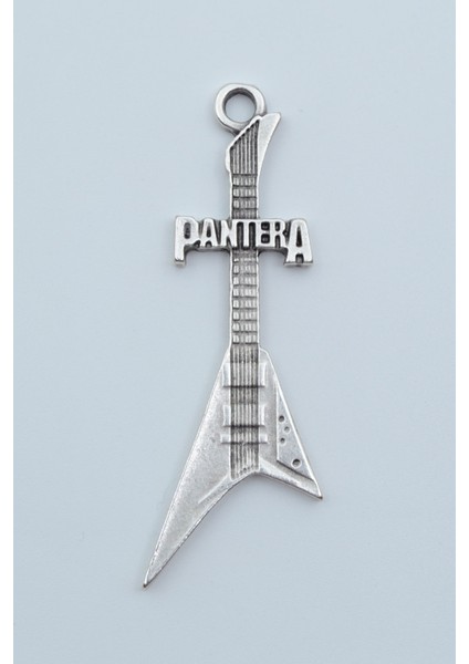 Pantera Elektro Gitar Gümüş Kaplama Kolye Ucu