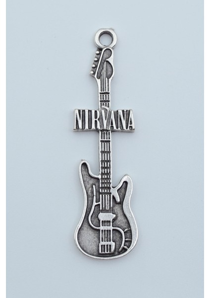 Nirvana Elektro Gitar Kolye Ucu - Antik Gümüş Kaplama - KOD:319