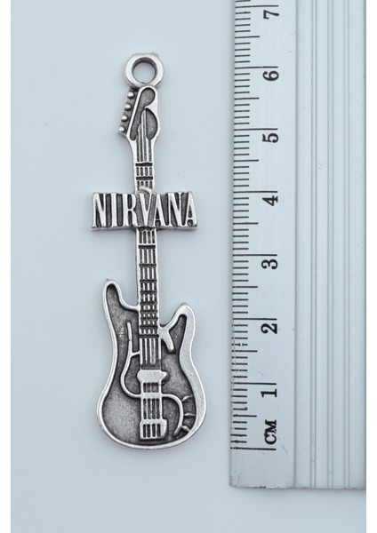 Nirvana Elektro Gitar Kolye Ucu - Antik Gümüş Kaplama - KOD:319