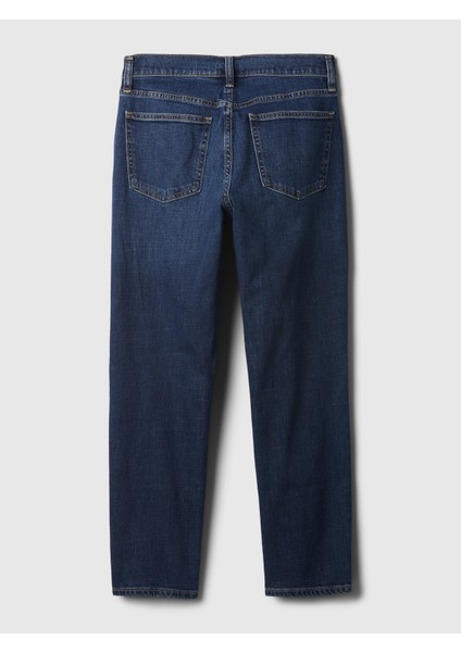 Kadın Lacivert Mid Rise Girlfriend Jean Pantolon