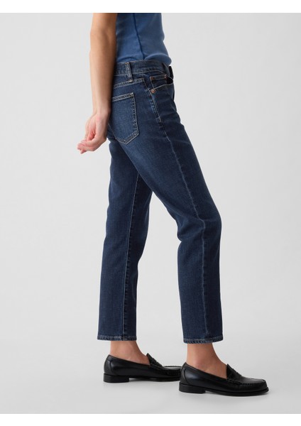 Kadın Lacivert Mid Rise Girlfriend Jean Pantolon