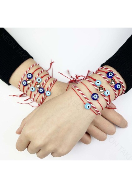 Neon Takı, Duyarlılık Etiketi ve Marteniçka Model 3, 2 Adet Bileklik, Boncuklar Lacivert Renk