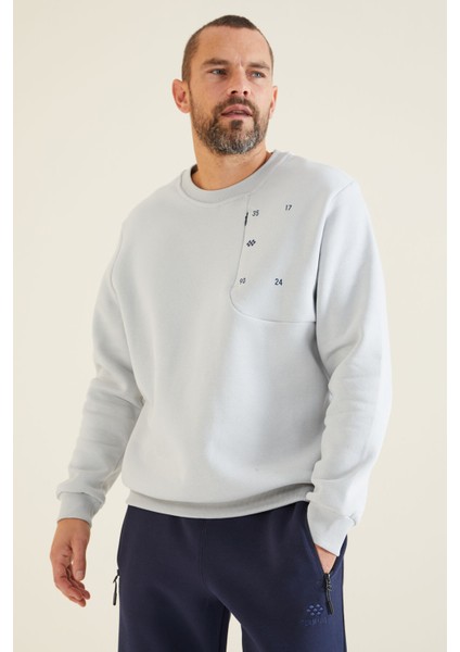 Erkek Açık Gri Gizli Cep Detaylı Sweatshirt 88292-90 fiyatları