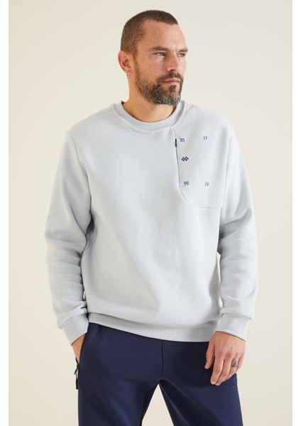 Erkek Açık Gri Gizli Cep Detaylı Sweatshirt 88292-90 modelleri