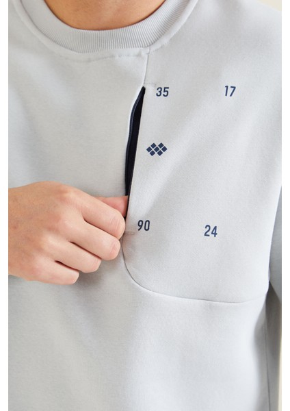 Erkek Açık Gri Gizli Cep Detaylı Sweatshirt 88292-90 indirimleri