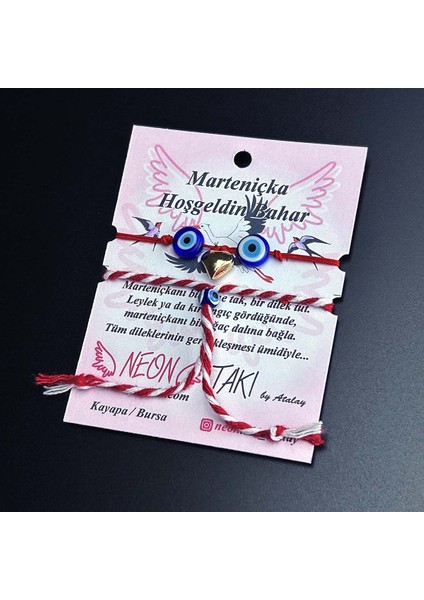 Neon Takı, Duyarlılık Etiketi ve Marteniçka Model 6, 2ad. Bileklik, Paslanmaz Kalp, Boncuklar Lacivert Renk fiyatları