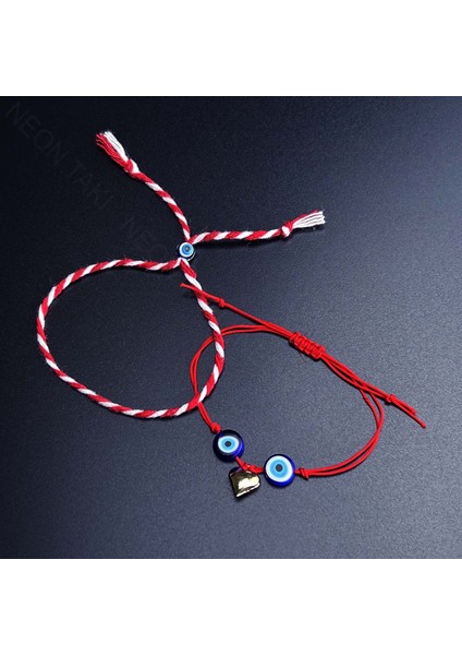 Neon Takı, Duyarlılık Etiketi ve Marteniçka Model 6, 2ad. Bileklik, Paslanmaz Kalp, Boncuklar Lacivert Renk modelleri