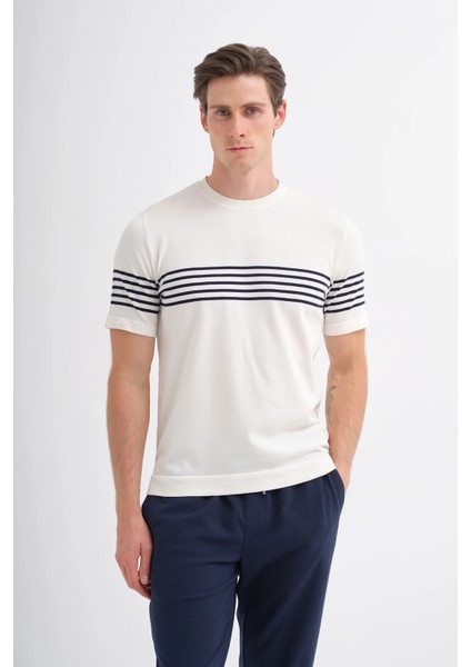 Triko Ekru Erkek T-Shirt 3040