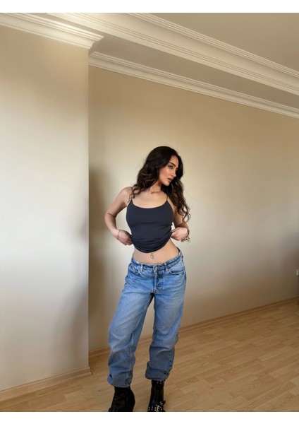 Antrasit Zra Model Poliamid Ip Askı Bluz modelleri